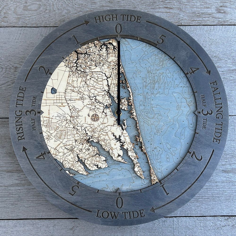Virginia Beach to Kitty Hawk wood tide clock
