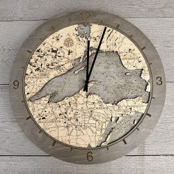 Lake Superior wood ring clock