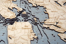 San Francisco, California 3D wood map, white frame