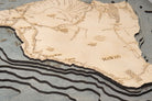 Hawaiian Islands 3D wood map, white frame