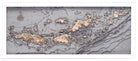 Virgin Islands, Caribbean 3D layered wood map in laser-cut Baltic birch, shown framed against a light wall