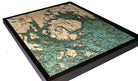 Bar Harbor & Mount Desert, Maine 3D layered wood map in laser-cut Baltic birch, shown framed against a light wall