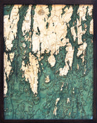 Boothbay Harbor 3D wood map, dark frame