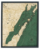 Door County 3D wood map, dark frame