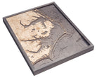 Outer Banks, North Carolina 3D wood map 24.5 x 31, light frame