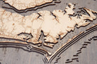 Outer Banks, North Carolina 3D wood map 24.5 x 31, light frame