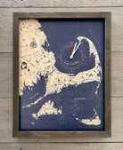 Cape Cod framed tide and time clock, light frame