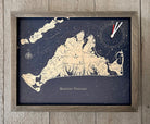 Martha's Vineyard framed tide and time clock, light frame