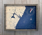 New Hampshire Coast framed tide and time clock, light frame