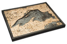 Lake Superior, Michigan 3D wood map, light frame