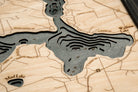 Walloon Lake, Michigan 3D wood map, light frame
