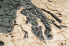 Northwest Michigan 3D wood map, light frame