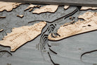 Savannah, Georgia 3D layered wood map in laser-cut Baltic birch, shown framed against a light wall
