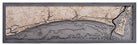 Sunset Beach to Cape Fear 3D wood map, light frame