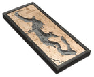 Lake Washington 3D wood map, light frame