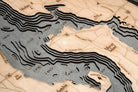 Lake Washington 3D wood map, light frame