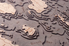 Boothbay Harbor, Maine 3D wood map, light frame