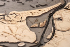 Myrtle Beach, South Carolina 3D wood map, light frame