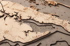 Virginia Beach to Kitty Hawk 3D wood map, light frame