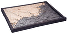 Kennebunkport, Maine 3D wood map, light frame