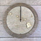 Hawaiian Islands wood ring clock in laser-cut Baltic birch, the island chain carved inside an open ring clock face
