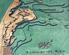 Longboat Key, Florida 3D layered wood map in laser-cut Baltic birch, shown framed against a light wall