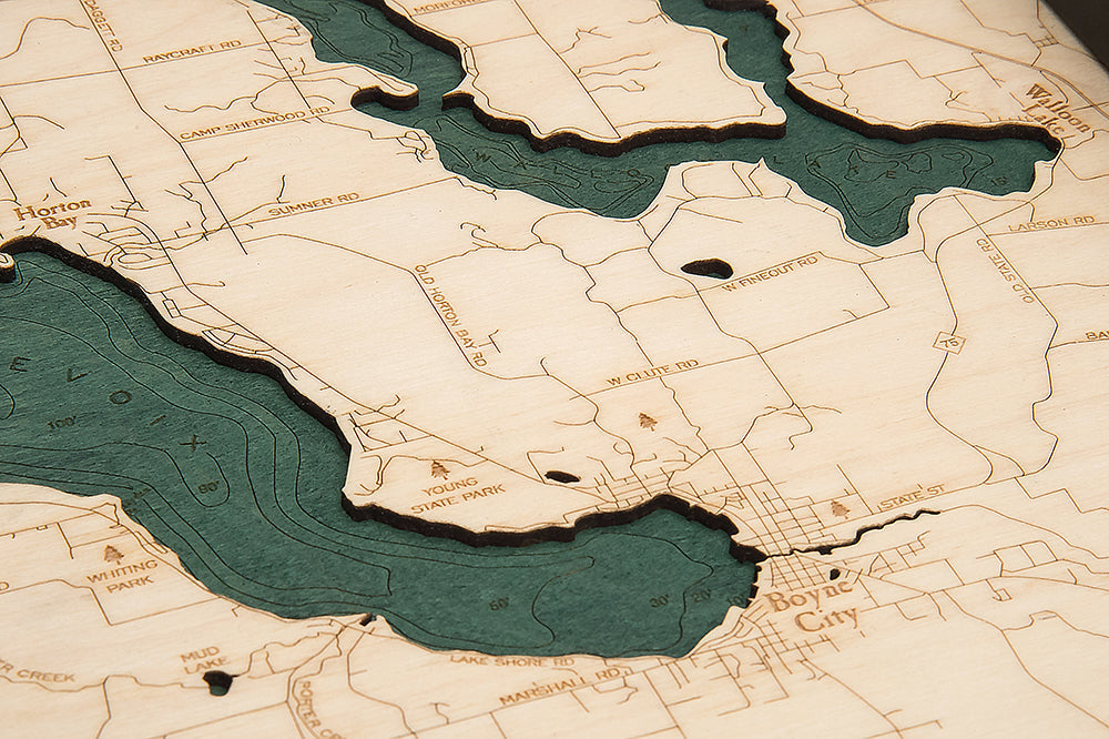 Lake Charlevoix wood serving tray