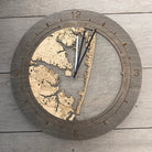 Ocean City tide and time clock in laser-cut Baltic birch