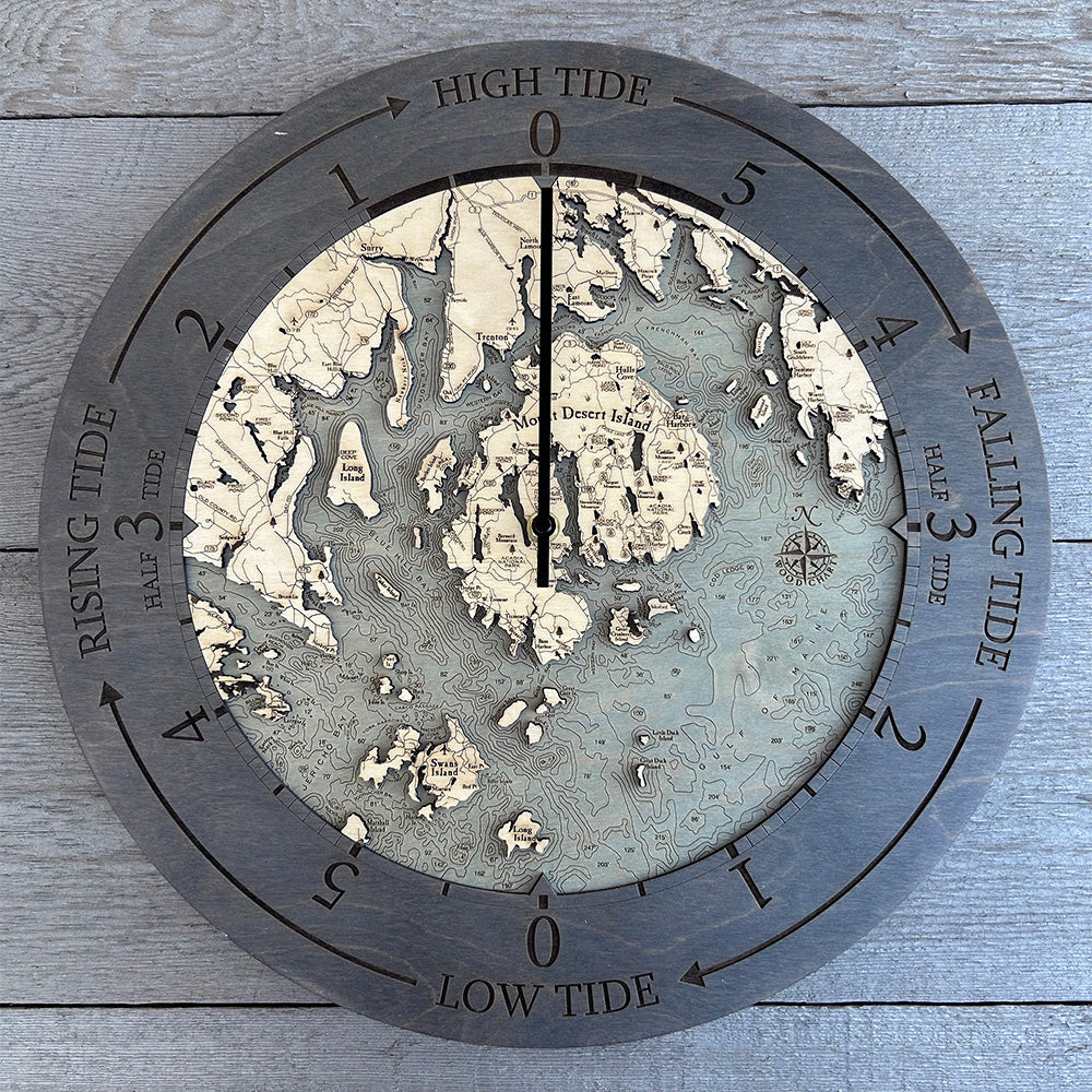 Bar Harbor & Mount Desert wood tide clock