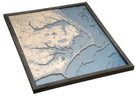 Outer Banks, North Carolina UV-printed wood map, light frame