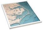 Outer Banks, North Carolina UV-printed wood map, white frame
