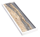 Indian River 3D wood map, white frame