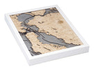 San Francisco, California 3D wood map, white frame