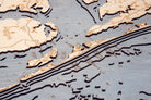 Outer Banks, North Carolina 3D wood map 24.5 x 31, white frame