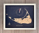 Nantucket framed tide and time clock, white frame