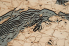 Lake Michigan 3D wood map, white frame