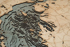 Lake Michigan 3D wood map, white frame