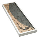 Myrtle Beach, South Carolina 3D wood map, white frame