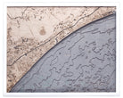 Myrtle to North Myrtle Beach 3D wood map, white frame