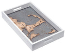 Cape Cod, Massachusetts wood serving tray, white frame