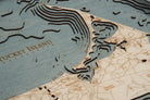 Nantucket, Massachusetts 3D wood map, white frame