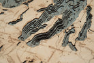 Northwest Michigan 3D wood map, white frame