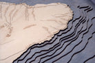 Maui, Hawaii 3D wood map, white frame