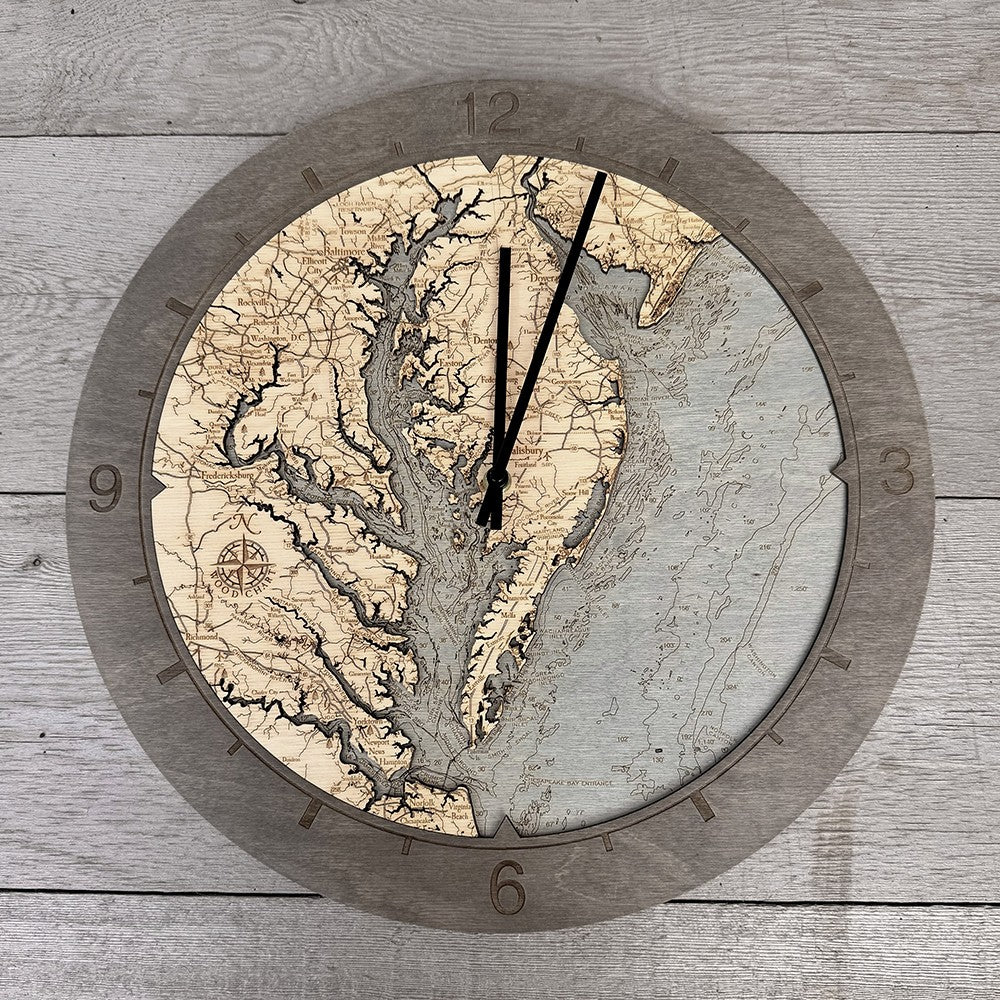 Chesapeake Bay wood ring clock