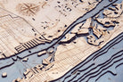 Indian River 3D wood map, white frame