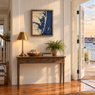Ocean City, Maryland framed tide and time clock hanging on the wall in a bright entry hall