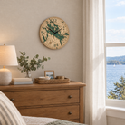 Lake Winnipesaukee, New Hampshire wood wall clock hanging on the wall in a guest bedroom
