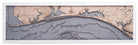 Western Panhandle, Florida 3D layered wood map in laser-cut Baltic birch, shown framed against a light wall