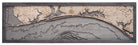 Western Panhandle, Florida 3D layered wood map in laser-cut Baltic birch, shown framed against a light wall