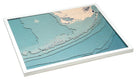 Florida Keys 3D layered wood map in laser-cut Baltic birch, shown framed against a light wall